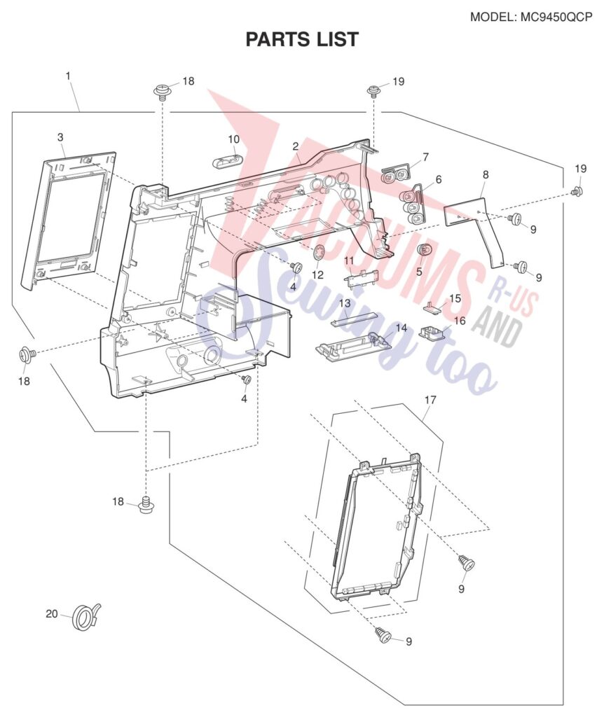 Janome 9450QCP exploded schematic diagram (page 3)