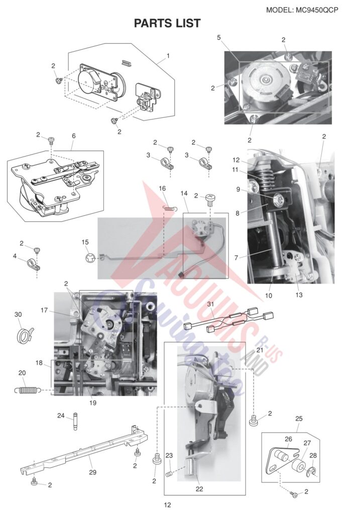 Janome 9450QCP exploded schematic diagram (page 4)