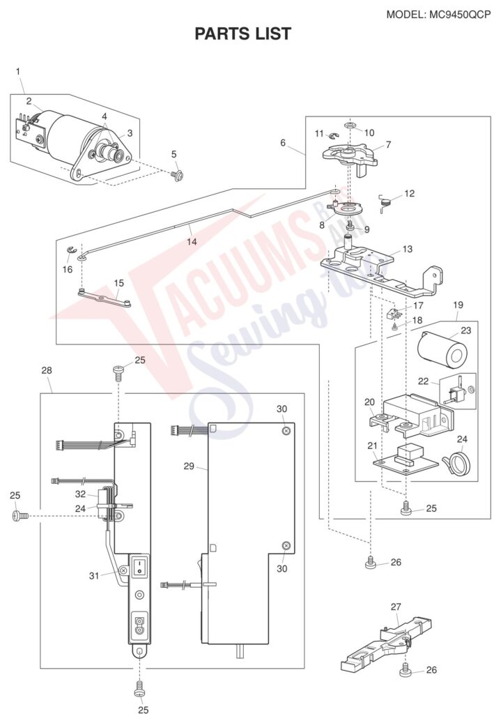 Janome 9450QCP exploded schematic diagram (page 5)
