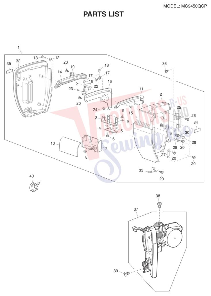 Janome 9450QCP exploded schematic diagram (page 8)
