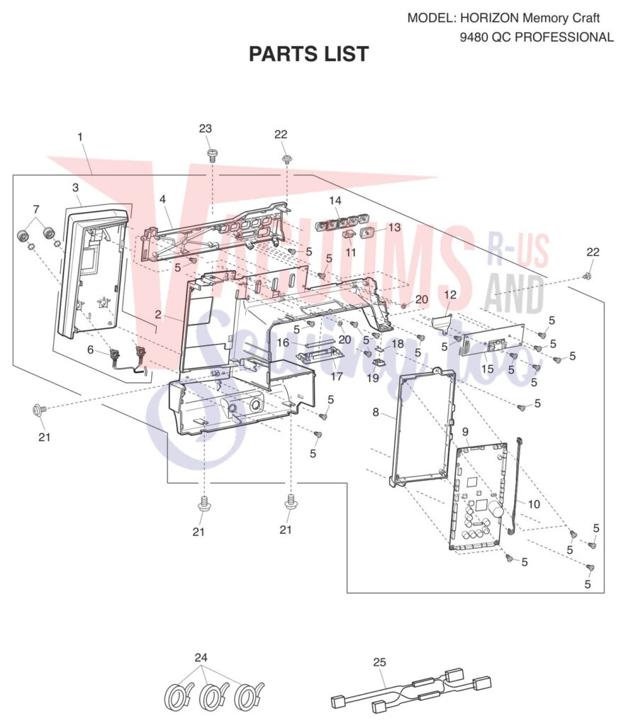 Janome 9480QCP exploded schematic diagram (page 3)