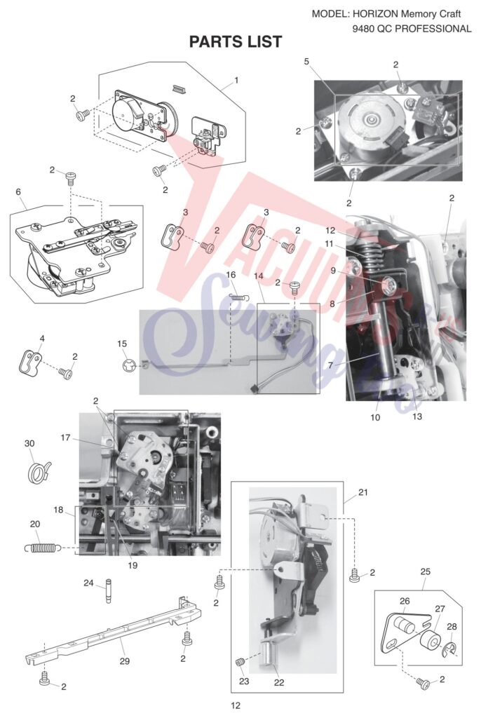 Janome 9480QCP exploded schematic diagram (page 4)