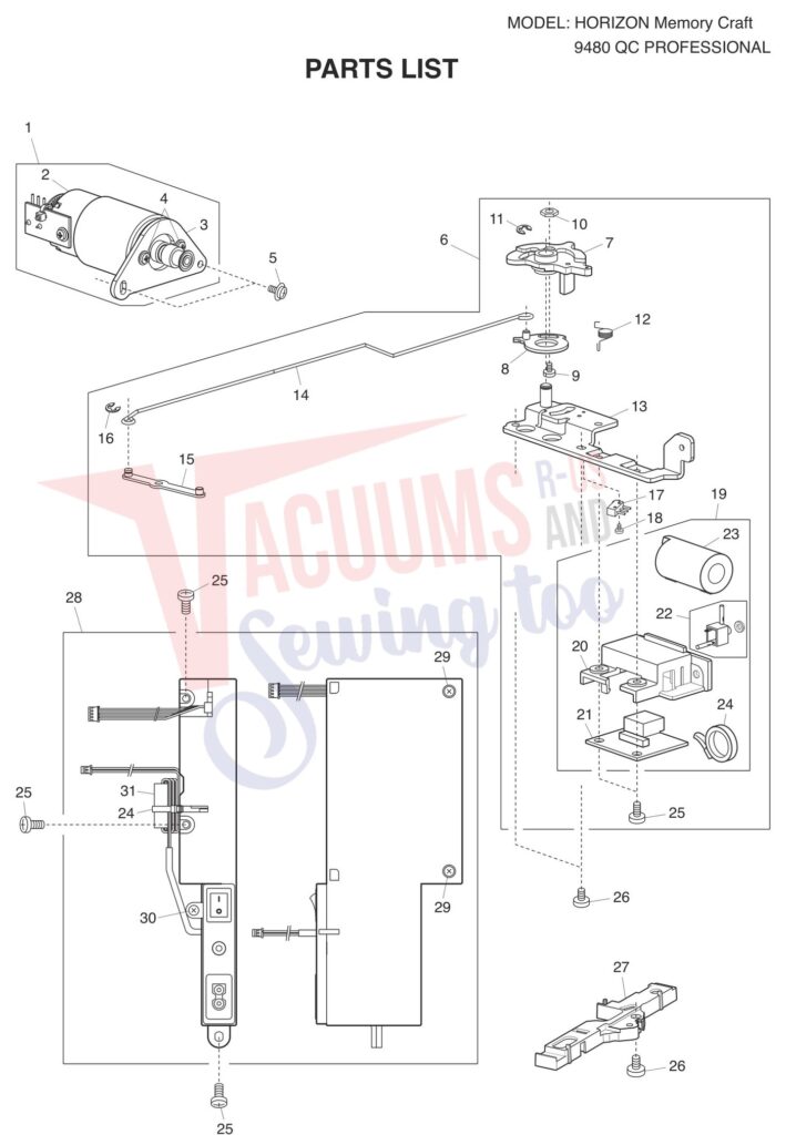 Janome 9480QCP exploded schematic diagram (page 5)