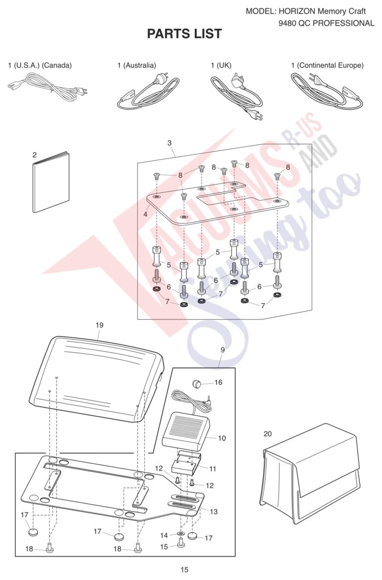 Janome 9480QCP schematic page 7 preview