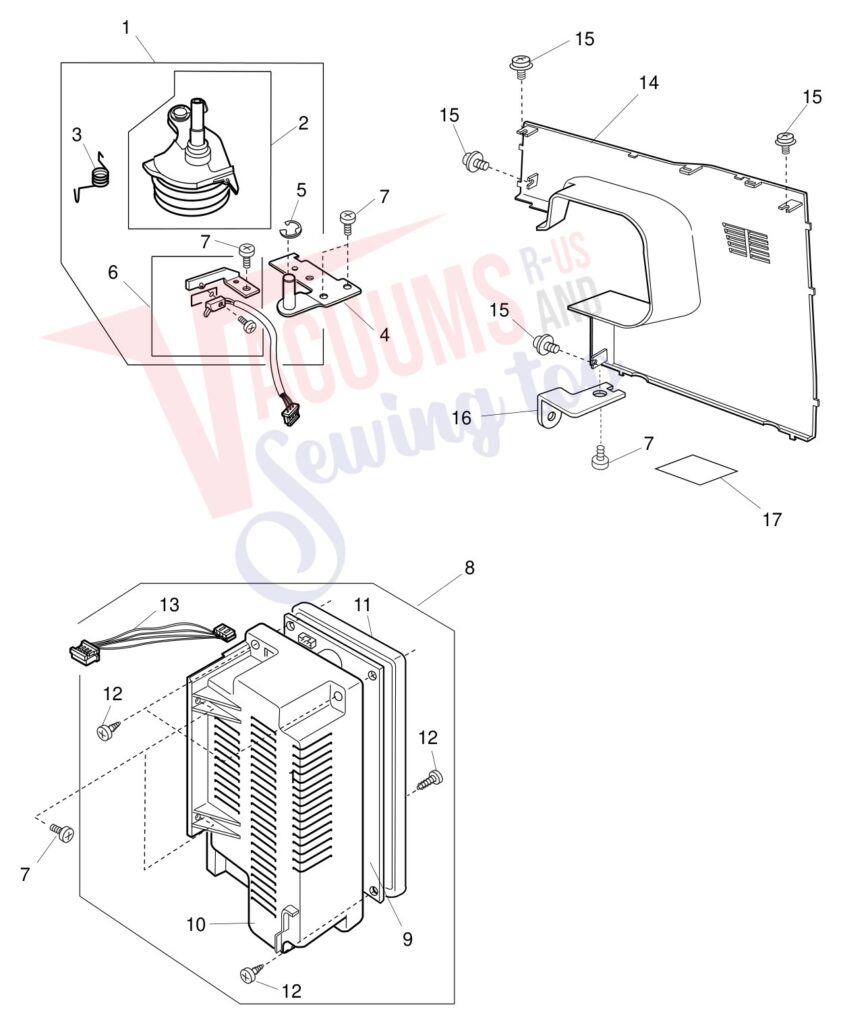 Bissell 9500 exploded schematic diagram (page 10)