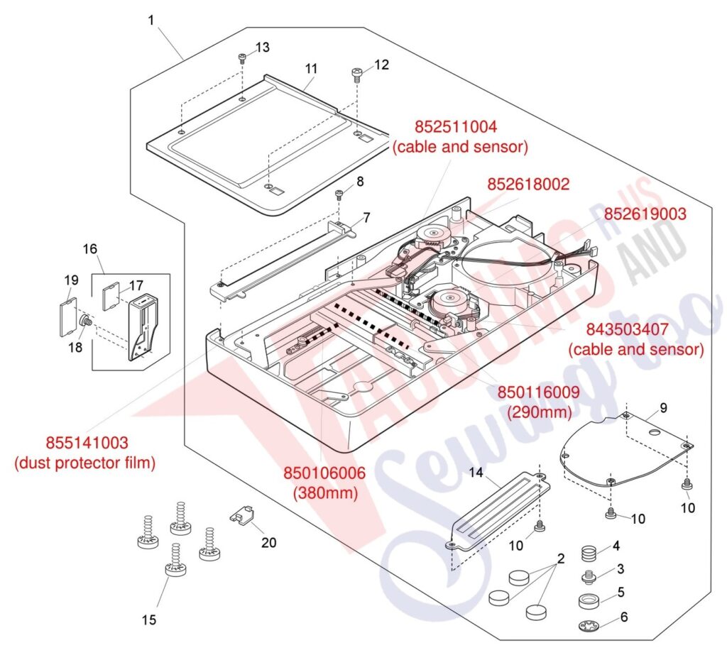 Janome 9700 exploded schematic diagram (page 2)