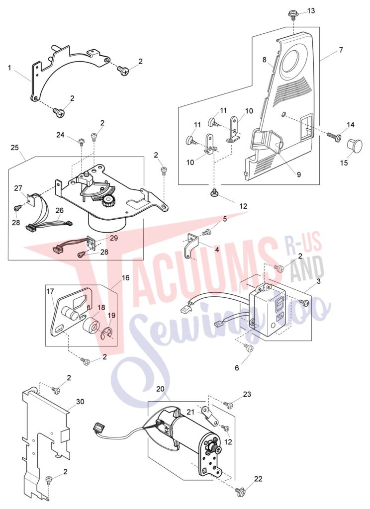 Janome 9700 exploded schematic diagram (page 11)