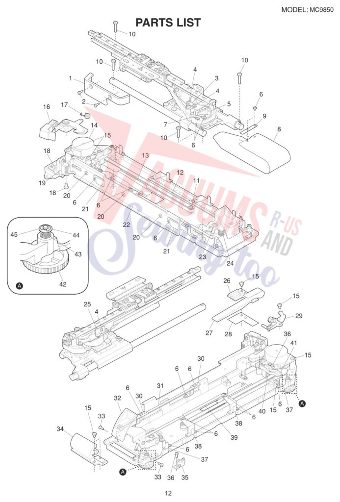 Janome 9850 exploded schematic diagram (page 4)