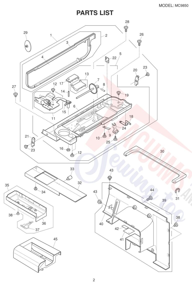 Janome 9850 schematic page 6 preview