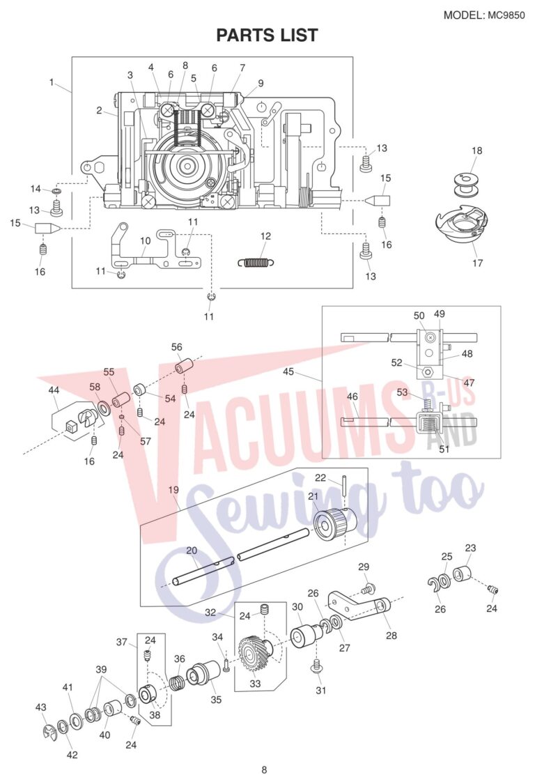 Janome 9850 schematic page 12 preview