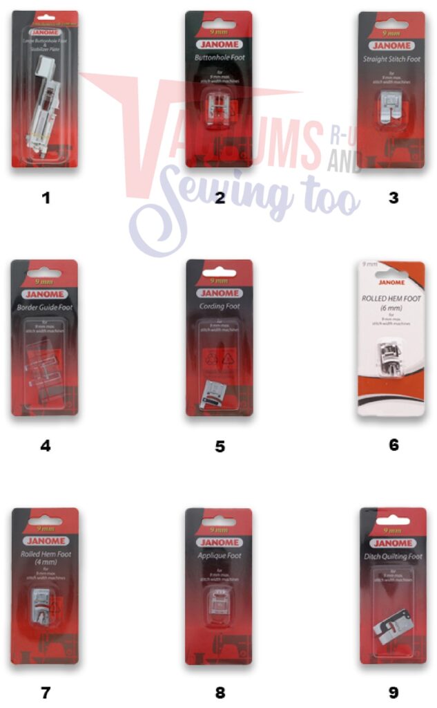 Janome 9450 exploded schematic diagram (page 1)