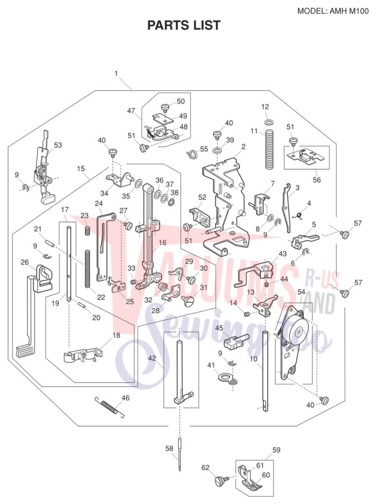 Janome AMH-M100 exploded schematic diagram (page 2)