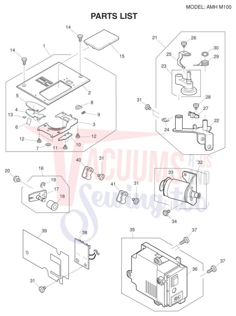 Janome AMH-M100 exploded schematic diagram (page 4)