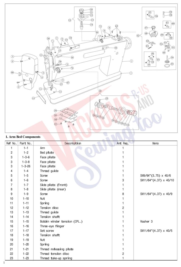 Janome AQ18DX schematic page 1 preview