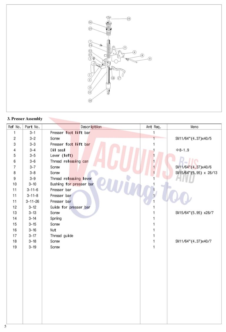Janome AQ18DX schematic page 8 preview