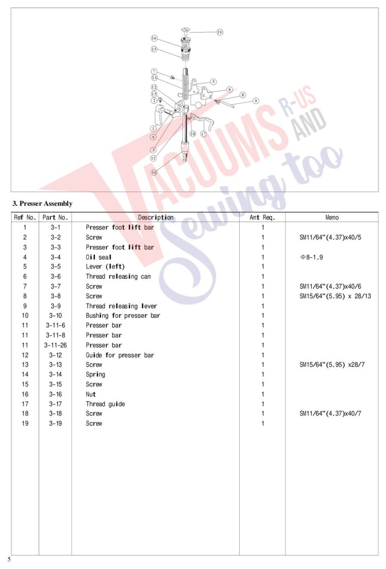 Janome AQ26DX schematic page 8 preview