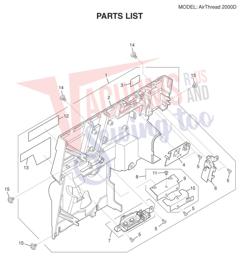 Janome AT2000D exploded schematic diagram (page 1)
