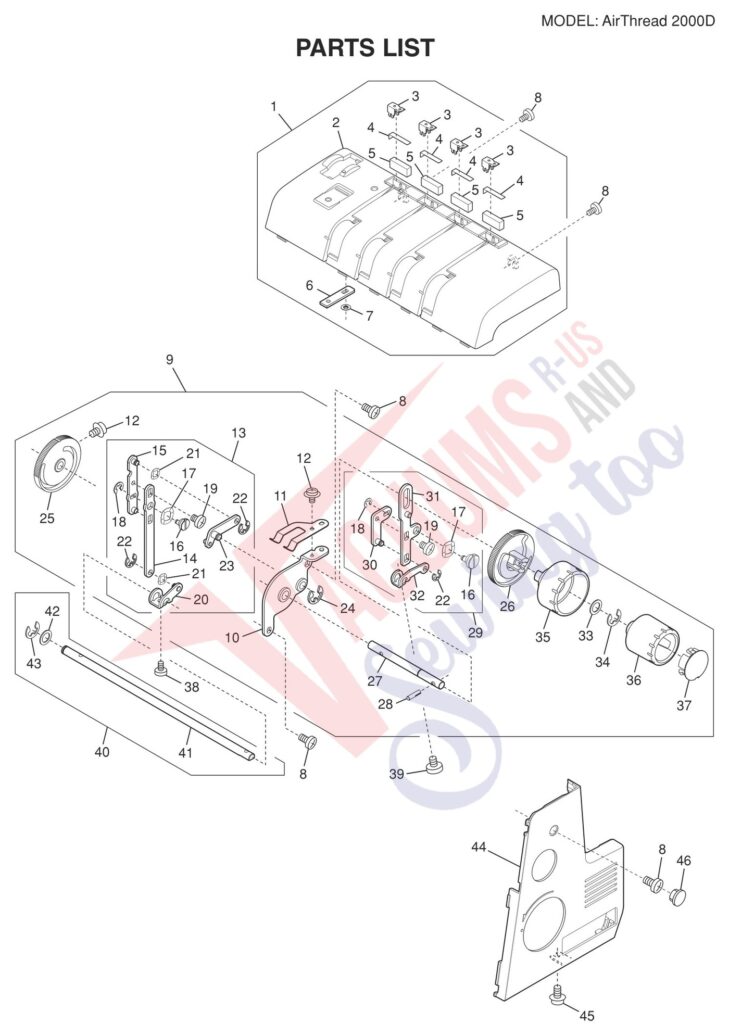Janome AT2000D exploded schematic diagram (page 2)