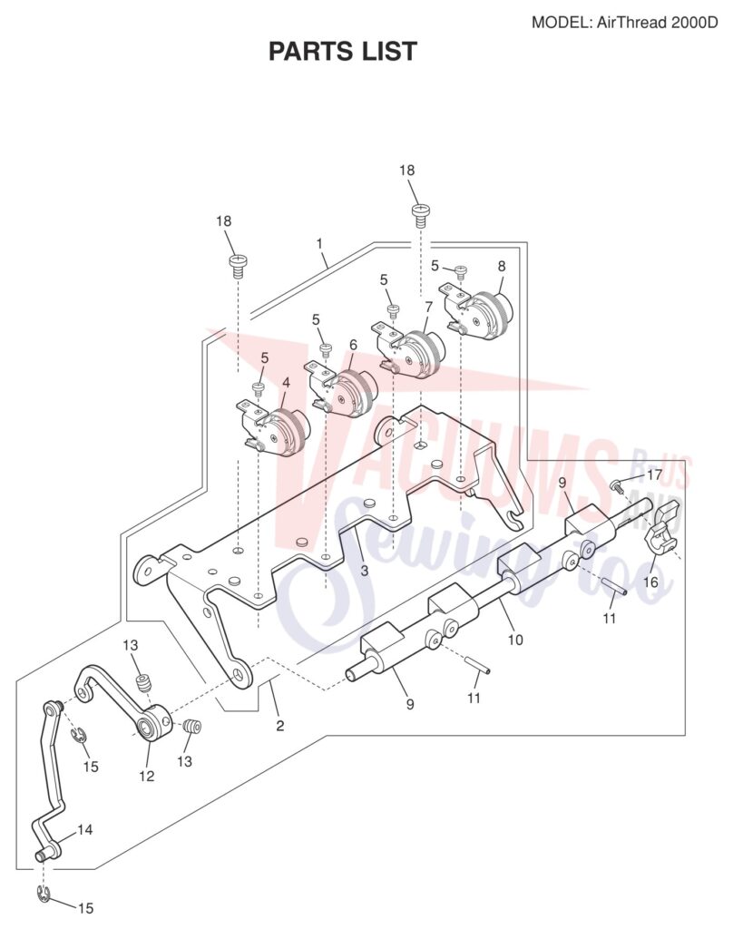 Janome AT2000D exploded schematic diagram (page 6)