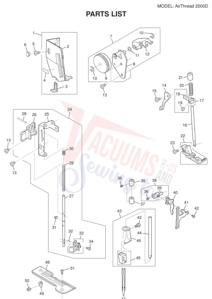 Janome AT2000D exploded schematic diagram (page 8)