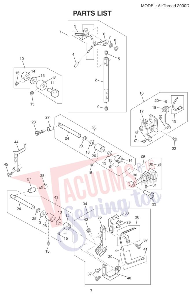 Janome AT2000D exploded schematic diagram (page 11)