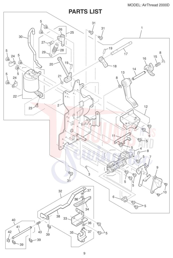 Janome AT2000D exploded schematic diagram (page 13)