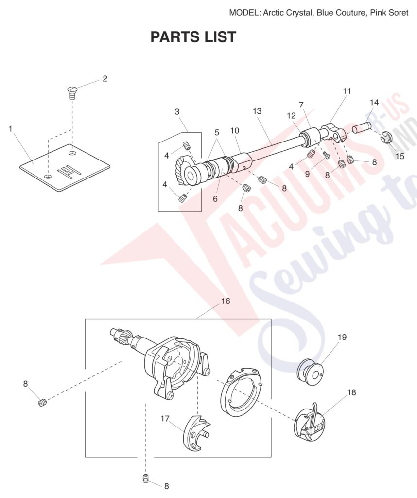 Janome Blue Couture exploded schematic diagram (page 6)