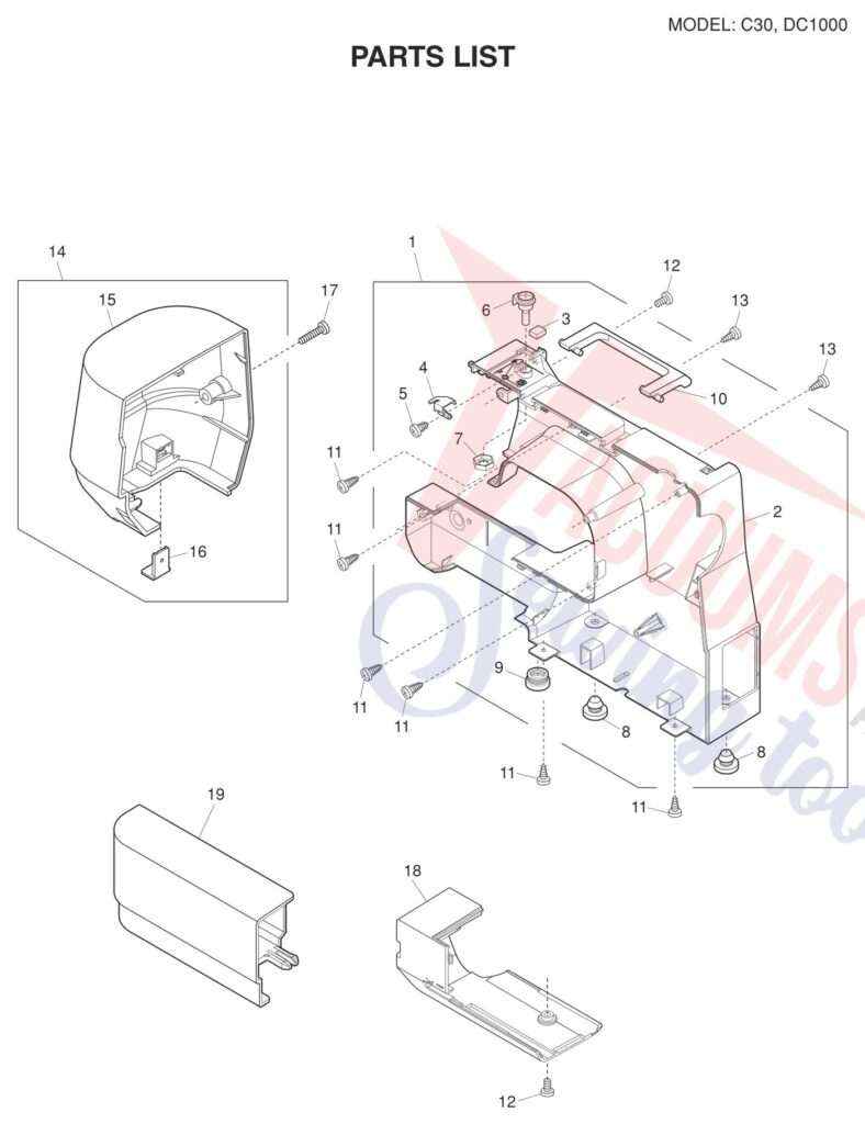 Janome C30 exploded schematic diagram (page 5)