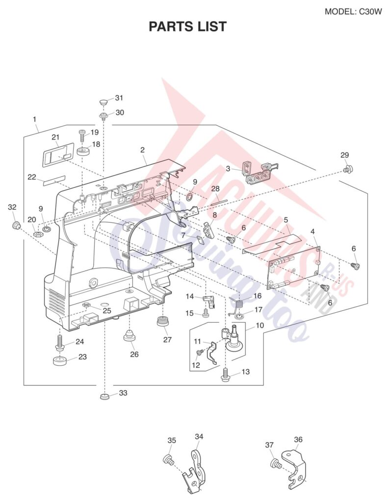 Janome C30-W exploded schematic diagram (page 6)