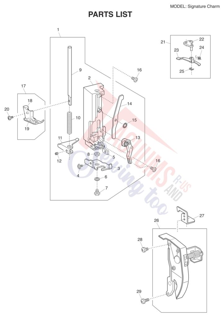 Janome Charm exploded schematic diagram (page 2)