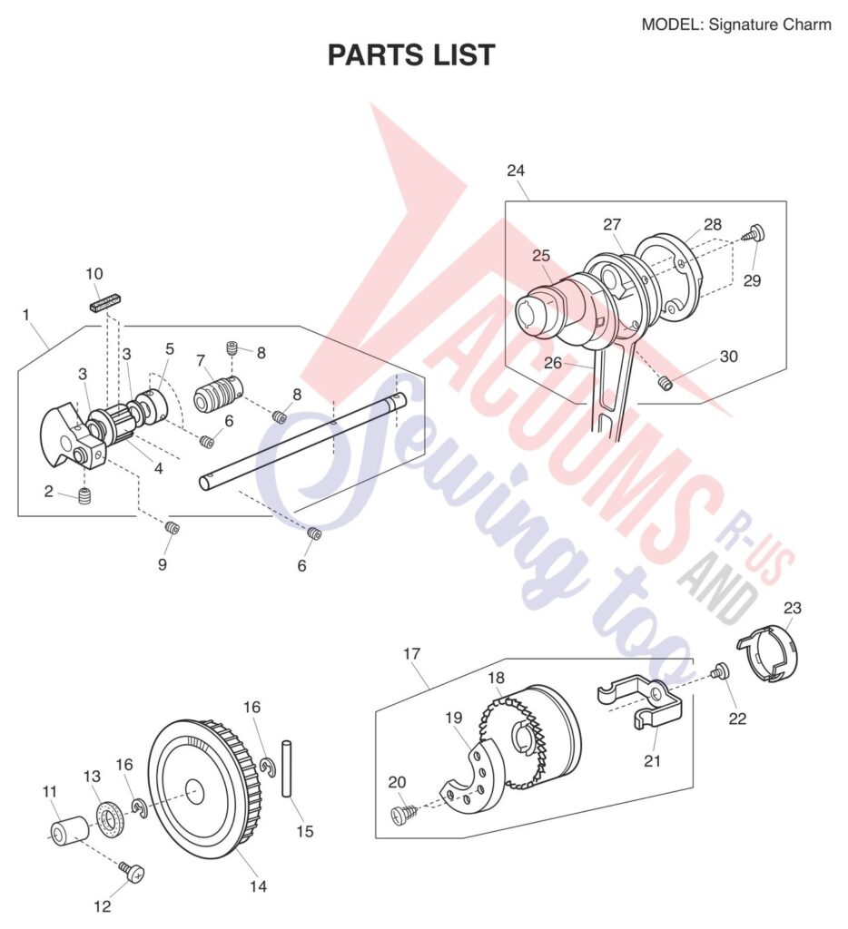 Janome Charm exploded schematic diagram (page 4)