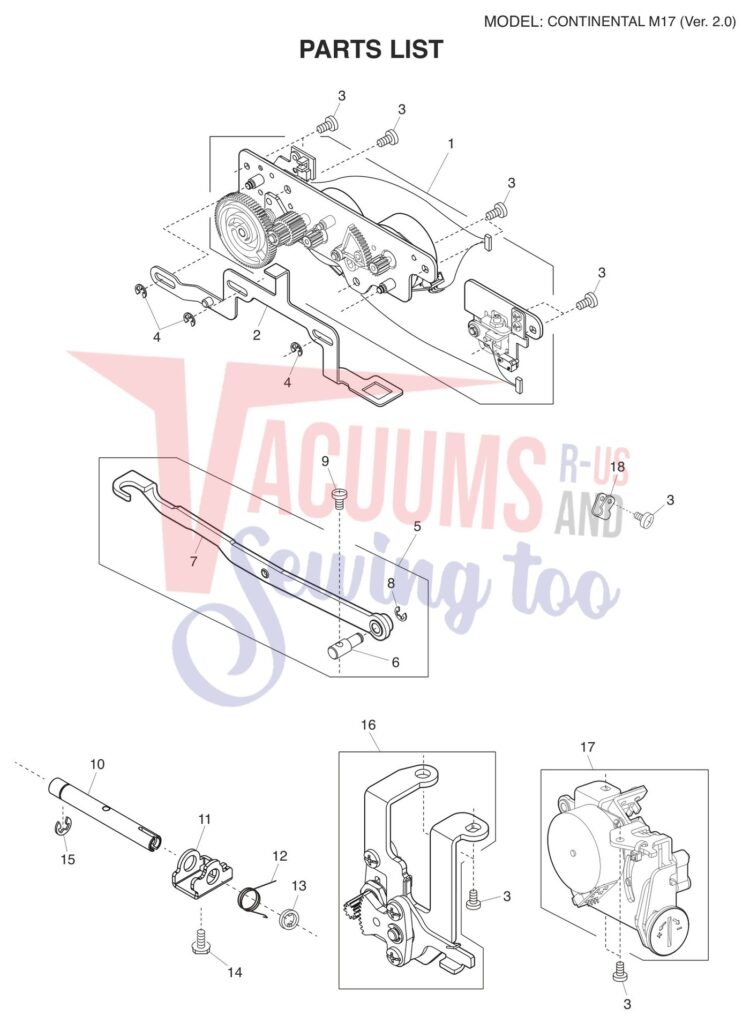 Janome CM17 V2 exploded schematic diagram (page 2)