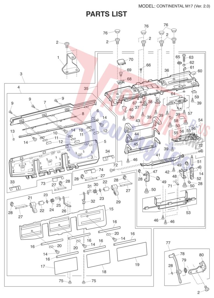 Janome CM17 V2 exploded schematic diagram (page 10)