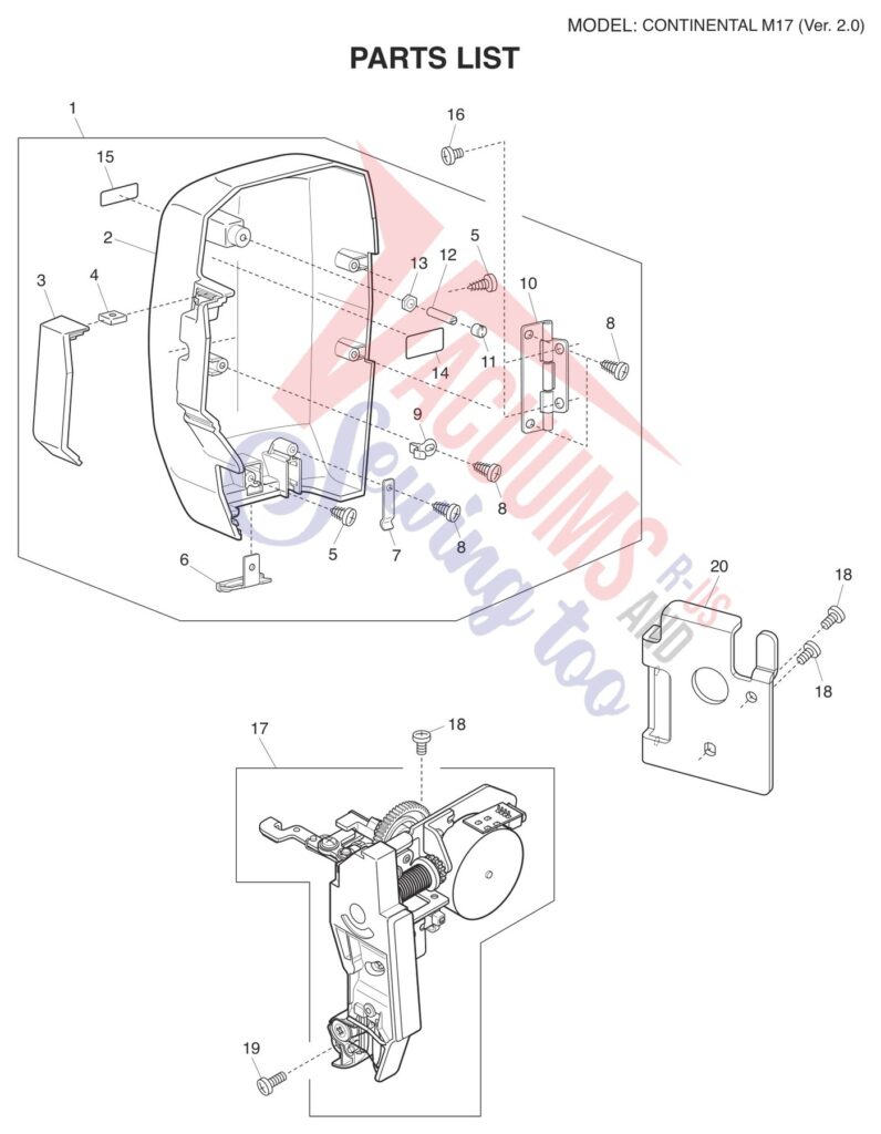 Janome CM17 V2 exploded schematic diagram (page 11)