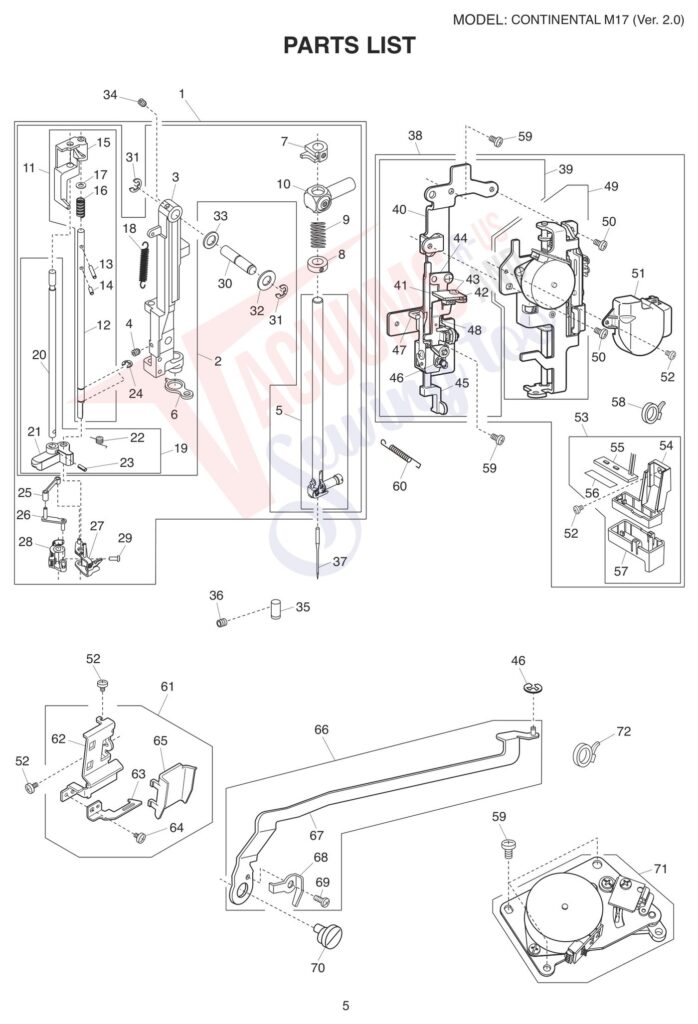 Janome CM17 V2 exploded schematic diagram (page 13)