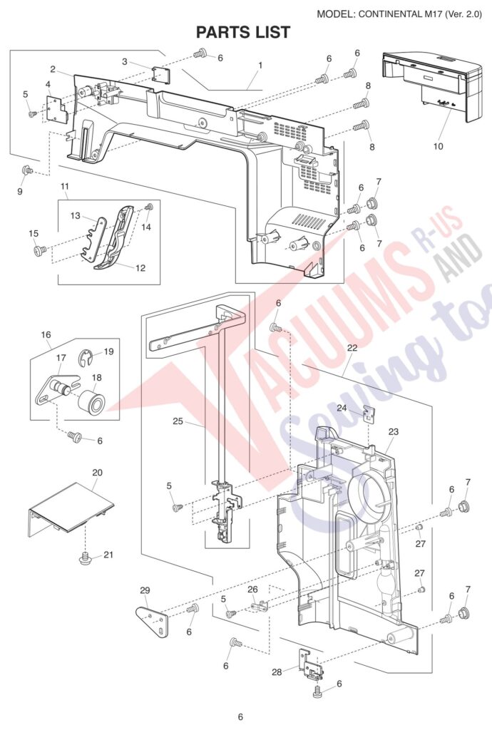 Janome CM17 V2 exploded schematic diagram (page 14)
