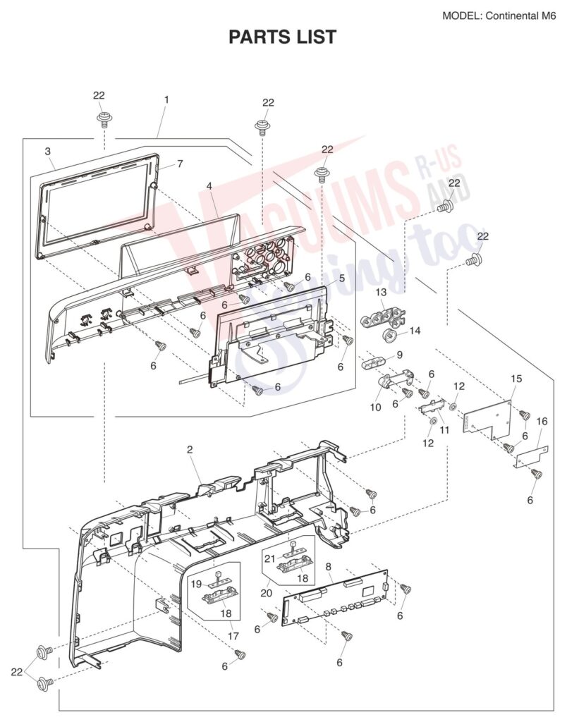 Janome CM6 exploded schematic diagram (page 1)