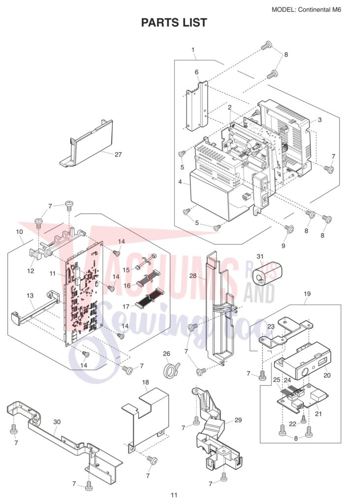 Janome CM6 exploded schematic diagram (page 3)
