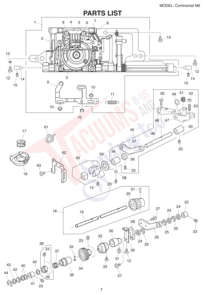 Janome CM6 exploded schematic diagram (page 14)