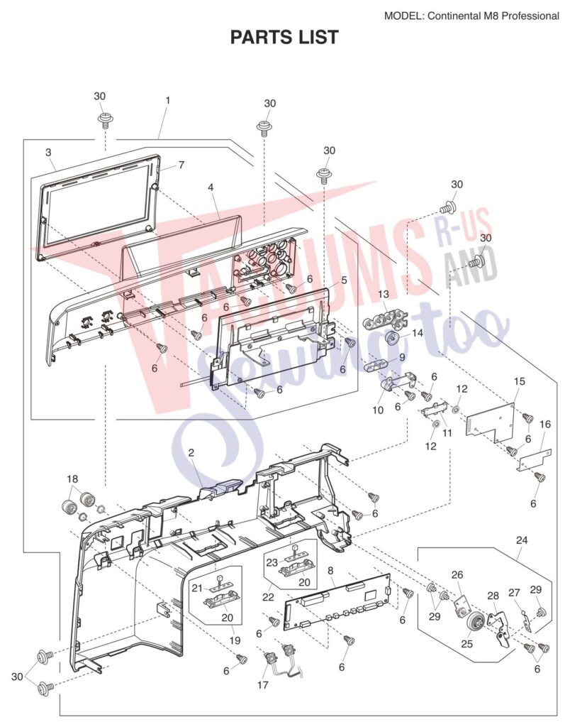 Janome CM8 exploded schematic diagram (page 1)