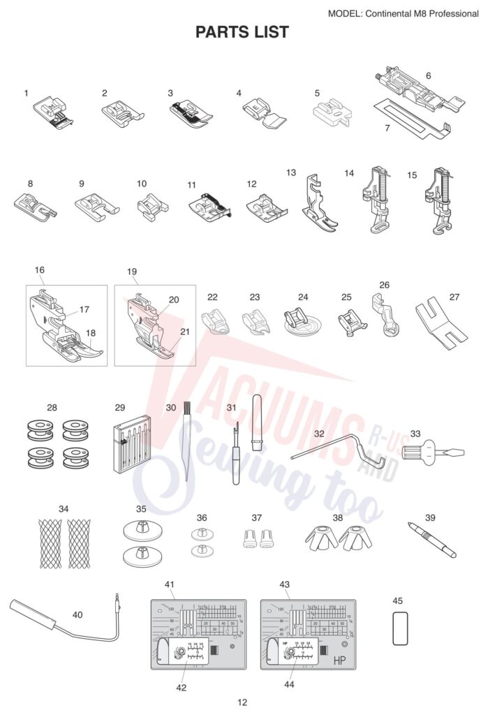 Janome CM8 exploded schematic diagram (page 4)