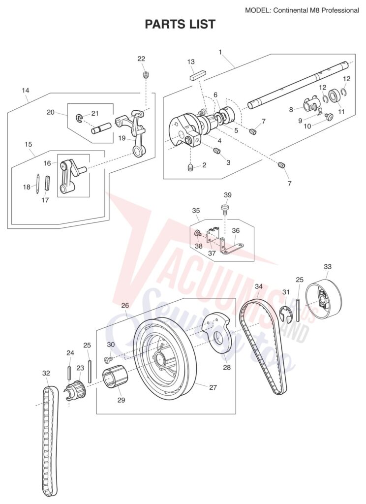 Janome CM8 exploded schematic diagram (page 10)