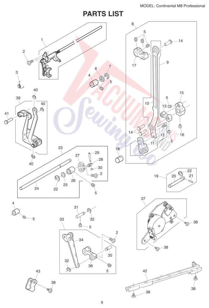 Janome CM8 exploded schematic diagram (page 13)