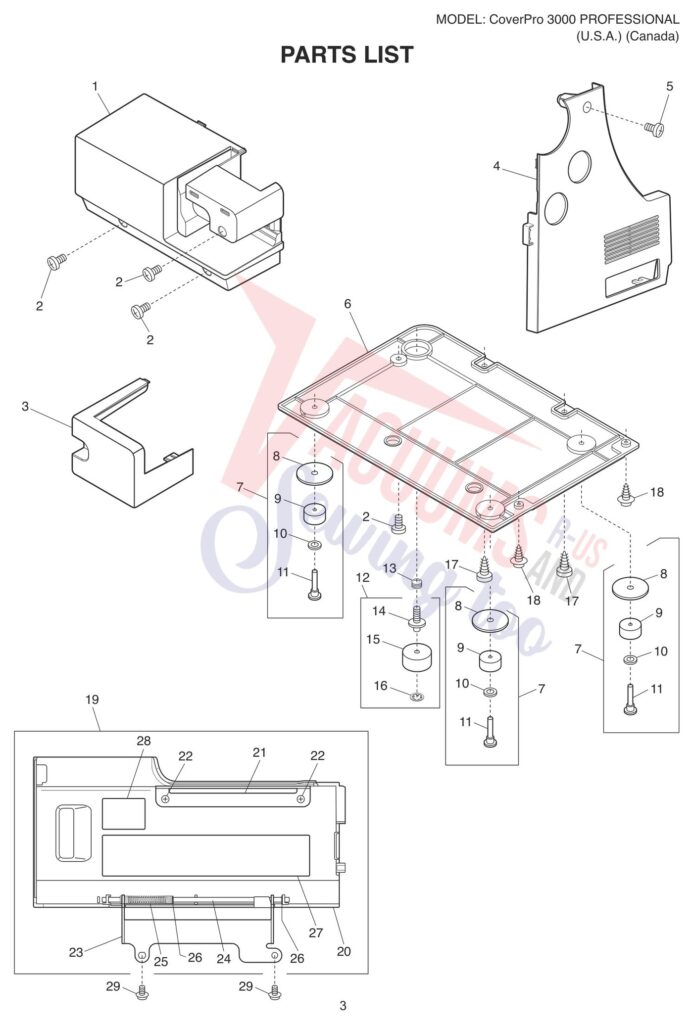 Janome CP3000P exploded schematic diagram (page 5)