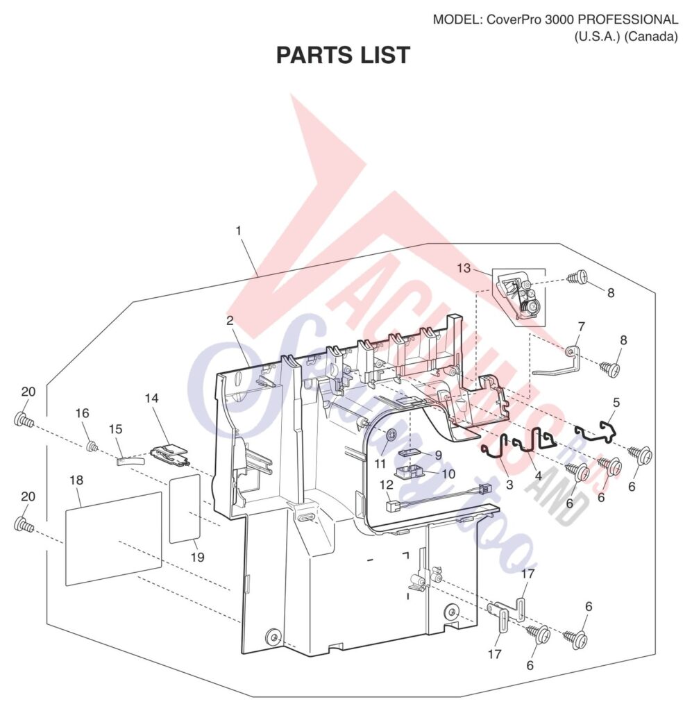 Janome CP3000P exploded schematic diagram (page 6)