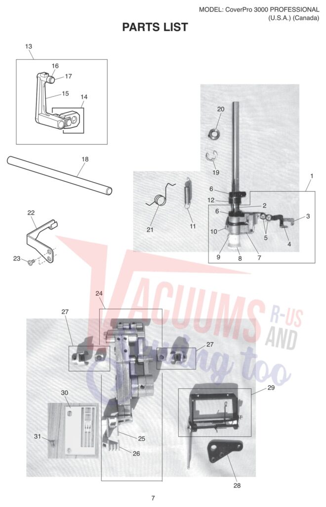 Janome CP3000P exploded schematic diagram (page 9)