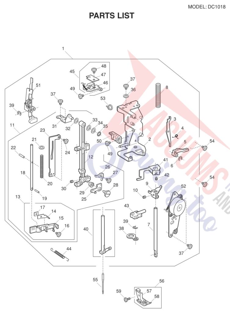 Janome DC1018 exploded schematic diagram (page 2)