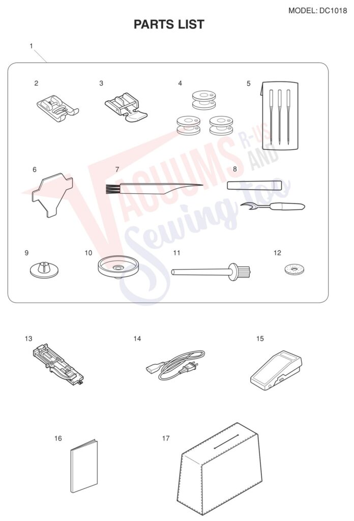 Janome DC1018 exploded schematic diagram (page 7)