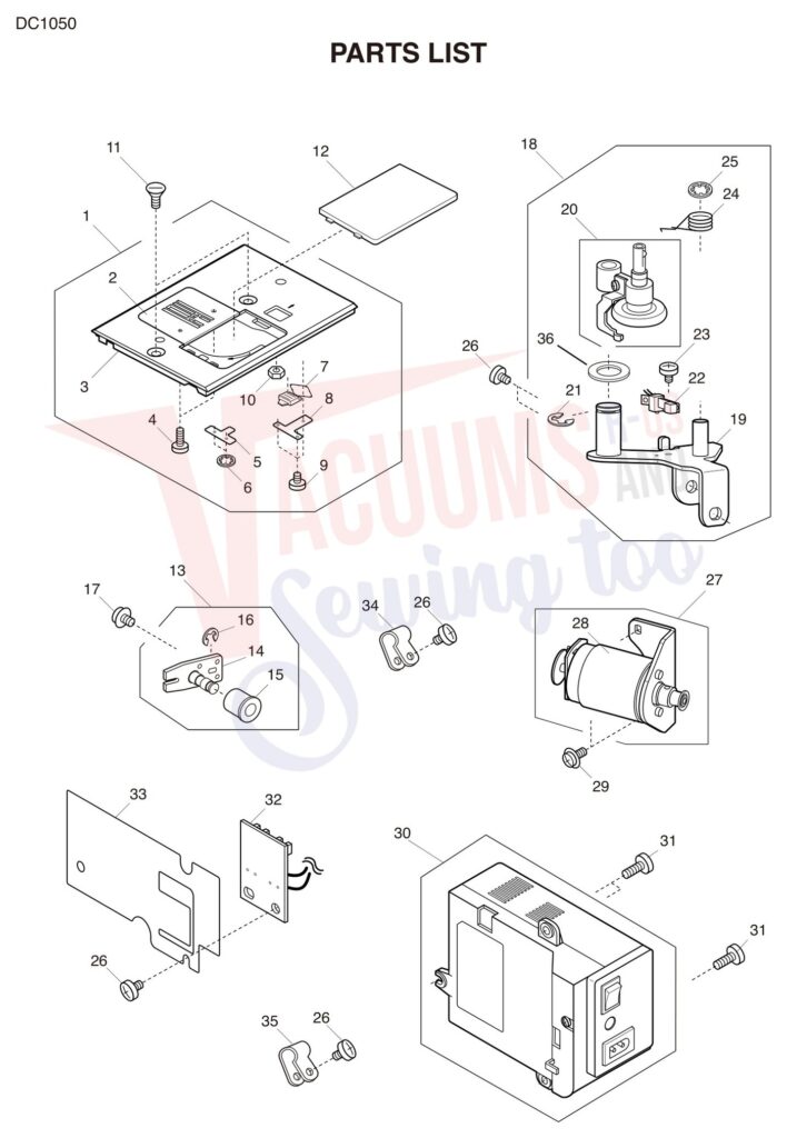 Janome DC1050 exploded schematic diagram (page 4)