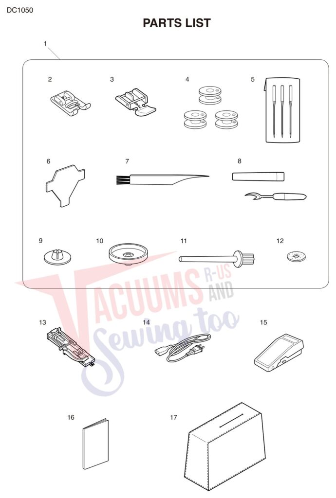 Janome DC1050 exploded schematic diagram (page 7)